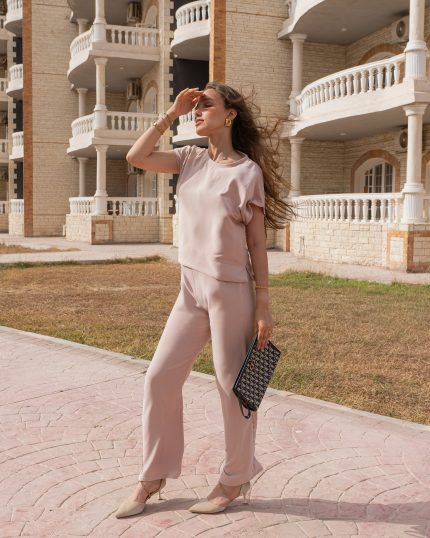 Beige Half Sleeve Set